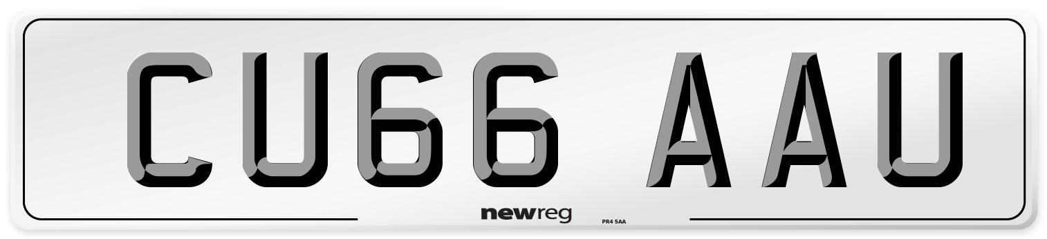 CU66 AAU Number Plate from New Reg